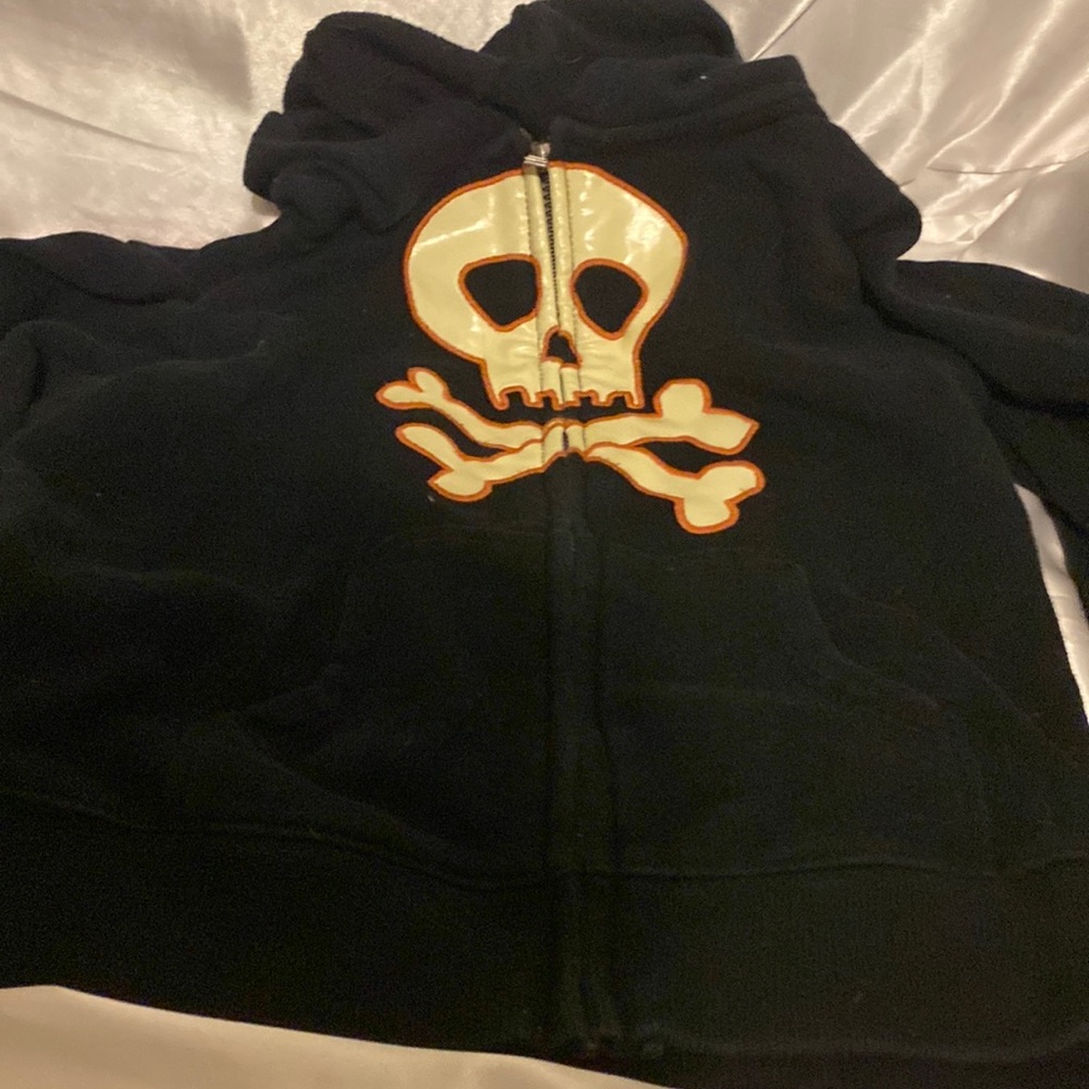 Gymboree zip front skull hoodie